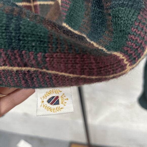 Country Classics Plaid Collared Knit Sweater Golf Polo Ramie Cotton Vintage - Picture 7 of 7